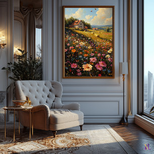 Poster Style impressionniste fleur sauvage Meadow et Cott