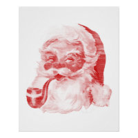 Style Letterpress rétro Père Noël avec tuyau