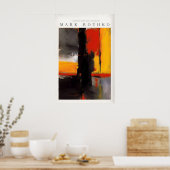 Poster Style Mark Rothko Gras Abstrait Noir et Jaune (Cuisine)