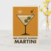 Poster Style Mid Century Modern Martini Kaart (Gele Bloem)