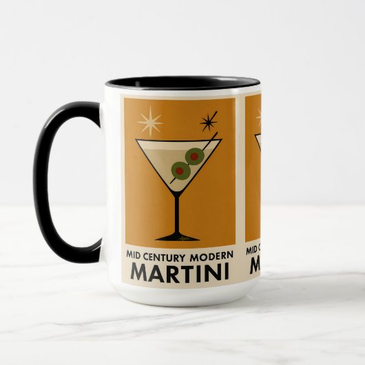 Poster Style Mid Century Modern Martini Mok (Links)