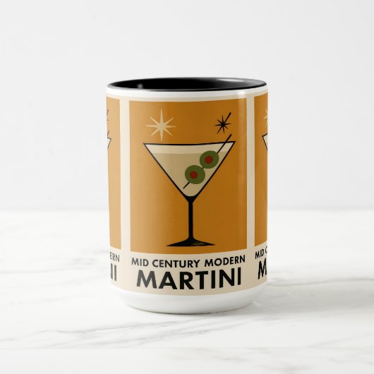 Poster Style Mid Century Modern Martini Mok (Midden)