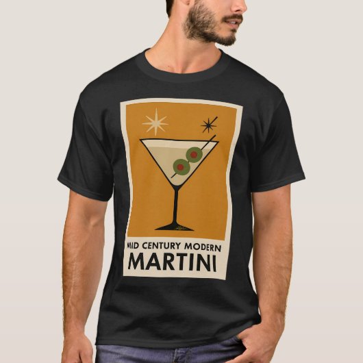 Poster Style Mid Century Modern Martini T-shirt (Voorkant)