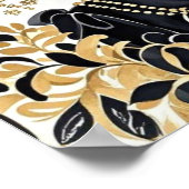 Poster Style Moulin rouge, noir et or, Luxe opulent (Coin)
