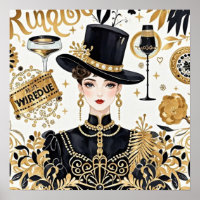 Style Moulin rouge, noir et or, Luxe opulent