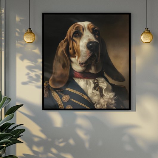 Poster Style Napoléon Basset Hound