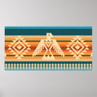 Style Navajo abstrait motif sans couture avec aigl