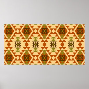 Poster Style Navajo ethnique tribale géométrique transpar