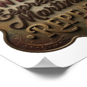 Poster Stylé Or CAFÉ VIN MARTINI EXPRESSO RÉPÉTER (Coin)