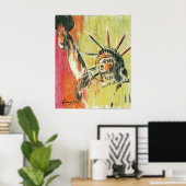 Poster style Pierre Max style Statue de la Liberté (Bureau à domicile)