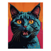 Poster Style Pop Portrait Chat (Devant)