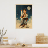 Poster Style rétro astronaute garçon (Cuisine)