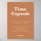Poster Style rétro Brown Time capsule 1er signe anniversa (Devant)