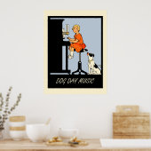Poster Style rétro de la musique de jour de chien (Cuisine)