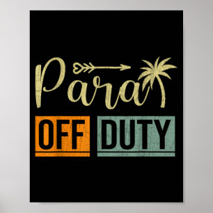 Poster Style Rétro Été Fin de l'année Scolaire Para Off