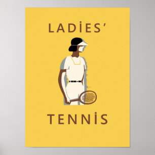 Poster Style rétro féminin de tennis