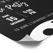 Poster Style Rétro Neon Noir Thème Pickleball Anniversair (Coin)