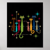Poster Style rétro Style moderne du milieu du siècle Chat (Devant)