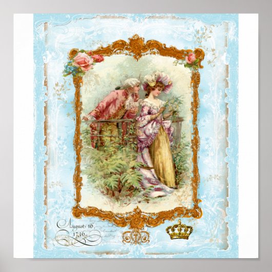 Poster Style Romantique Français Couple Regency Imprimer (Devant)