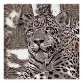 Poster style rustique - jaguar (Devant)