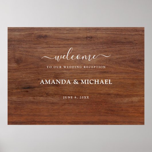 Poster Style Rustique moderne Look Accueil Mariage (Devant)