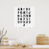 Poster Style scandinave, Alphabet. (Cuisine)