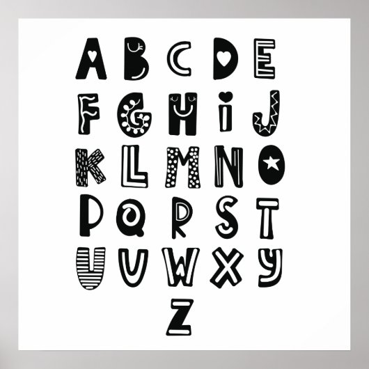 Poster Style scandinave, Alphabet. (Devant)
