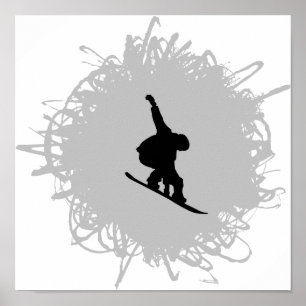 Poster Style Snowboard Scribble