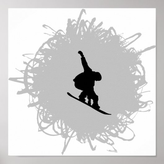 Poster Style Snowboard Scribble (Devant)