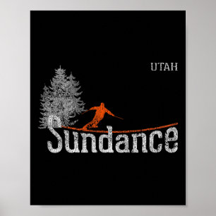 Poster Style Sundance des années 1980 Utah Ski Vintage