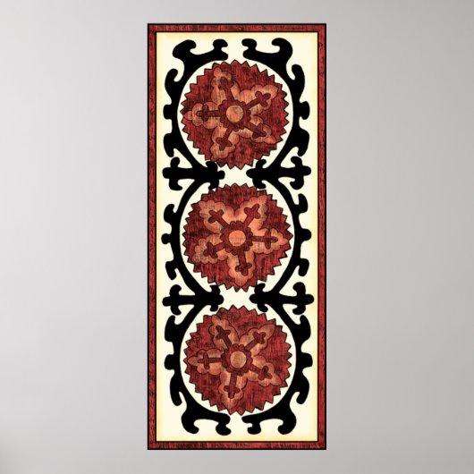 Poster Style Suzani Motif Floral Décoratif (Devant)