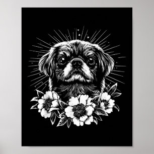 Poster Style tatouage Adulte Pekingese Retro Chien