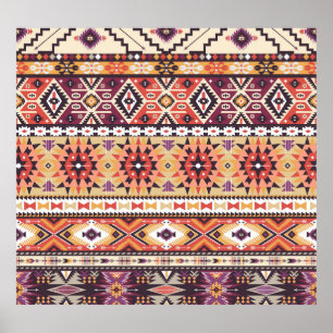 Poster Style tribal coloré, motif dynamique et transparen