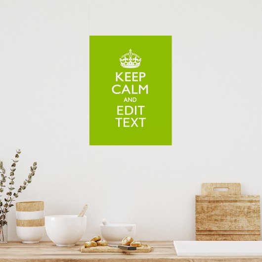 Poster Style Vert Android Gardez Le Calme Et Votre Texte (Cuisine)