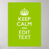 Poster Style Vert Android Gardez Le Calme Et Votre Texte (Devant)