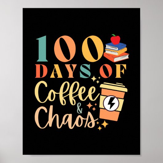 Poster Style vintage 100 Jours De Café & Chaos (Devant)