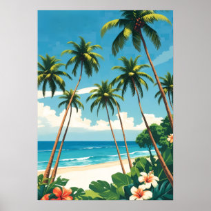 Poster Style Vintage Aloha de voyage hawaïen d'Hawaï