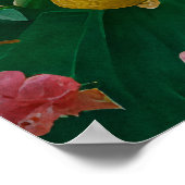 Poster Style vintage Asiatique Abstraite fille avec fleur (Coin)