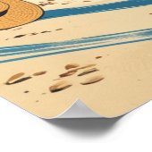 Poster Style vintage Côte d'Azur Beach Girl (Coin)