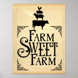 Poster Style Vintage de la ferme douce