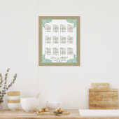 Poster Style vintage dentelle design Seafoam Green 2 (Cuisine)