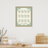 Poster Style vintage dentelle Design Vert marin (Cuisine)