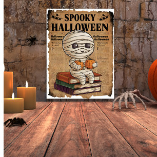Poster Style vintage Éffrayant Halloween Journal maman