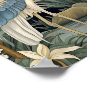 Poster Style Vintage Great Blue Heron (Coin)