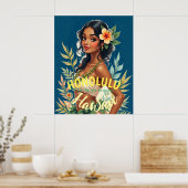 Poster Style vintage Hawaiian Travel Honolulu Mid-Pacific (Cuisine)