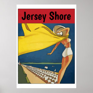 Poster Style Vintage Jersey Shore, modifier le texte