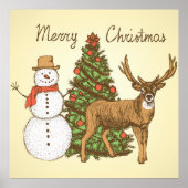 Poster Style vintage Joyeux Noël (Devant)