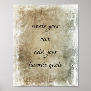 Poster style vintage peint en détresse ajouter une citati