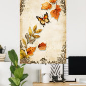 Poster style vintage représentant l'automne (Bureau à domicile)