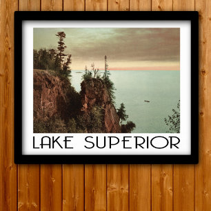 Poster Style Vintage voyage du lac Supérieur